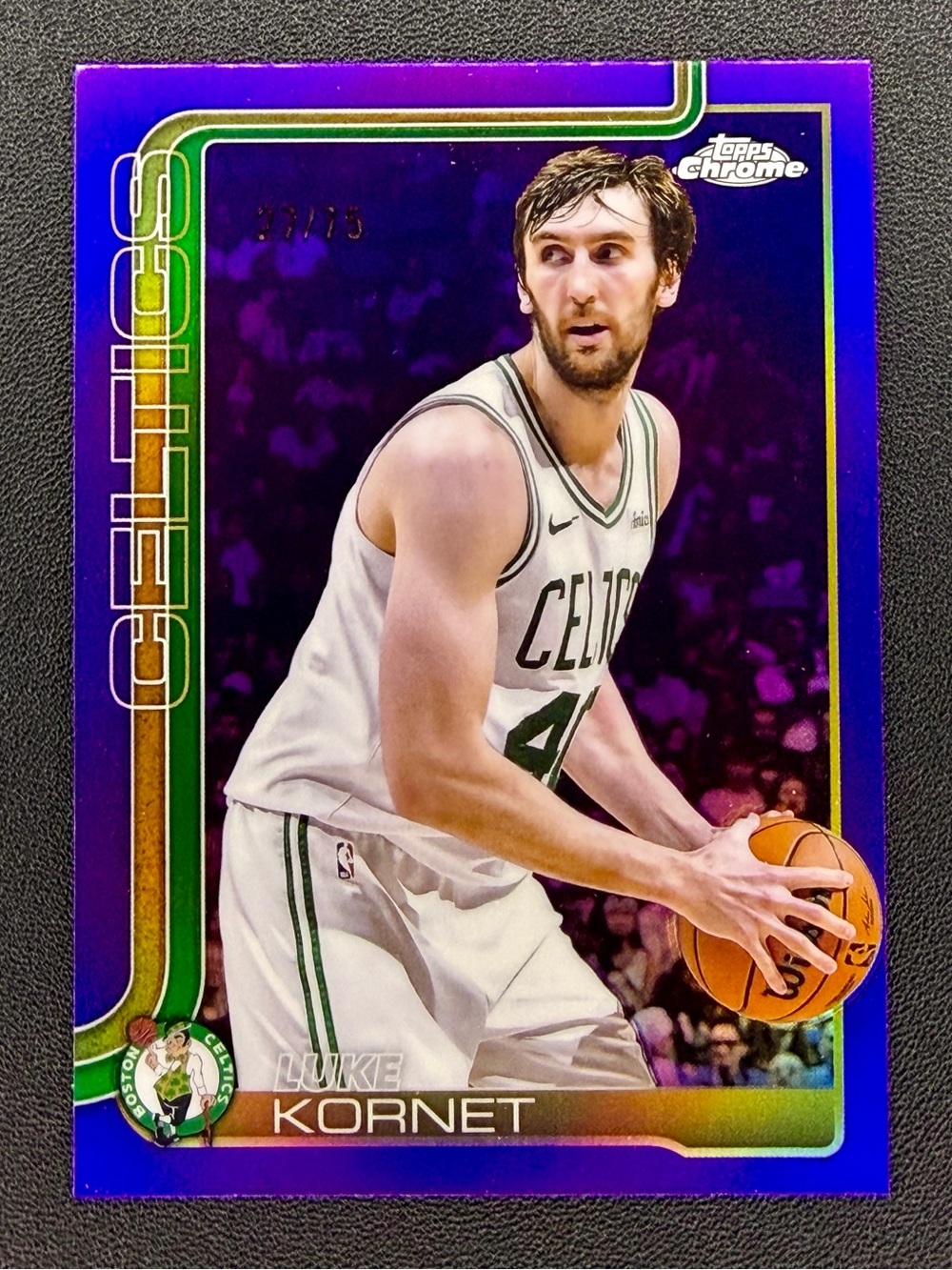 2025-26 Topps Chrome LUKE KORNET /75 Purple Holo Refractor #37 Boston Celtics